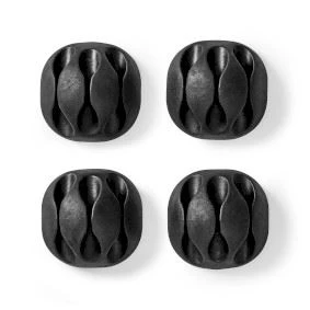 Nedis Cable Management | Cable Clip | Click and Go | 4 pcs | Number of slots: 3 Slots | Maximum cable thickness: 5.3 mm | TPE | Black - Image 13