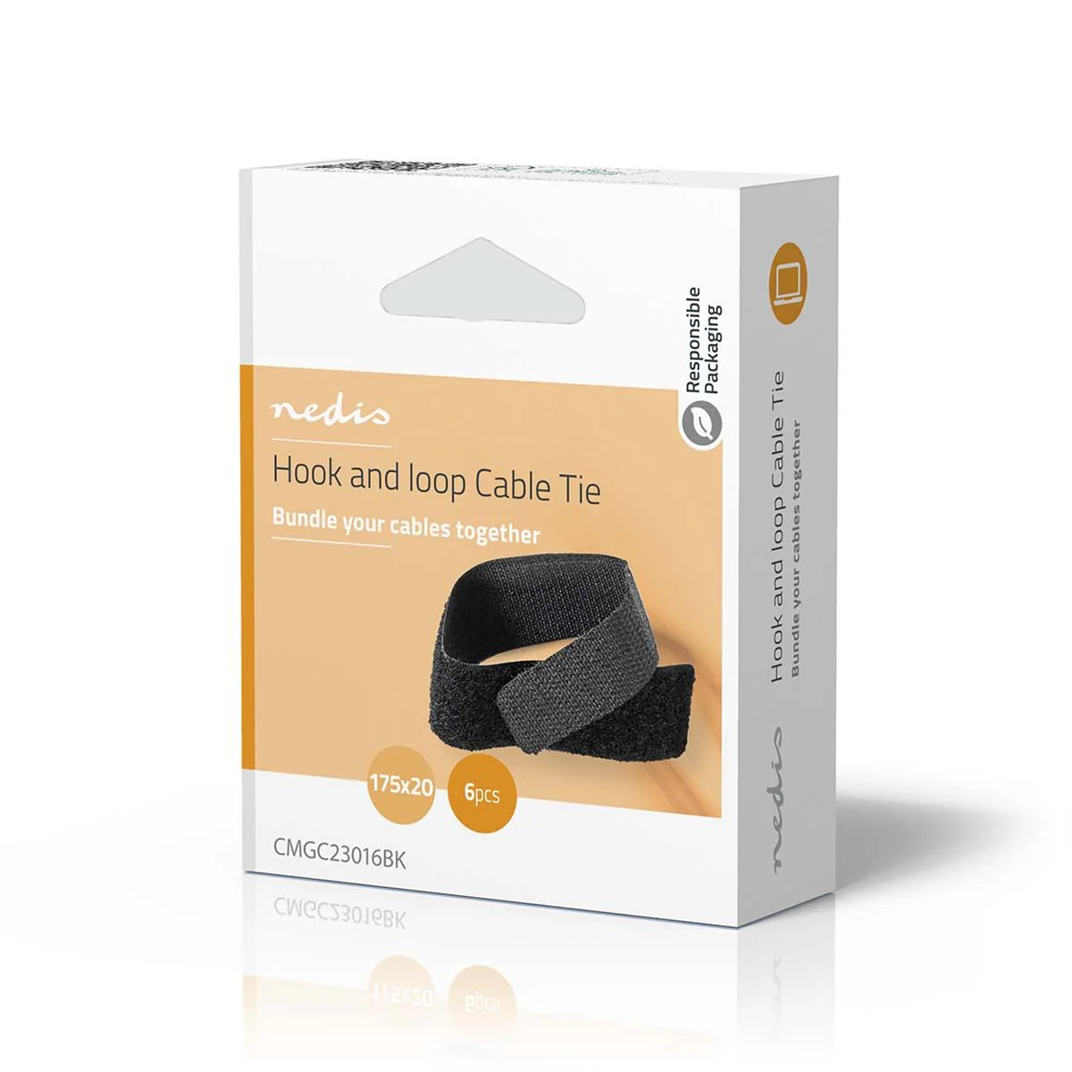 Nedis Cable Management | Hook and Loop | Locked | 6 pcs | Nylon | Black - Image 8