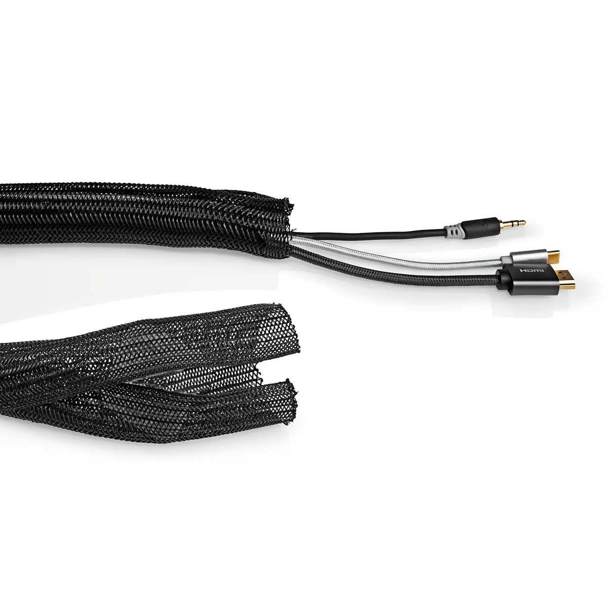Nedis Cable Management | Sleeve | 1 pcs | Maximum cable thickness: 30 mm | Nylon | Black - Image 3